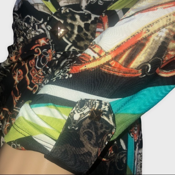 COLORFUL LONG SLEEVE MULTI-PATTERNED DRESS - Picture 2 of 9